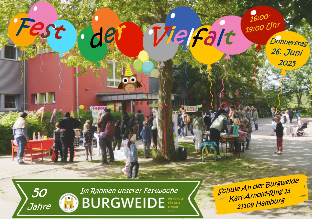 Einladung zum Schulfest am 26.6.2025 von 16 bis 19 Uhr